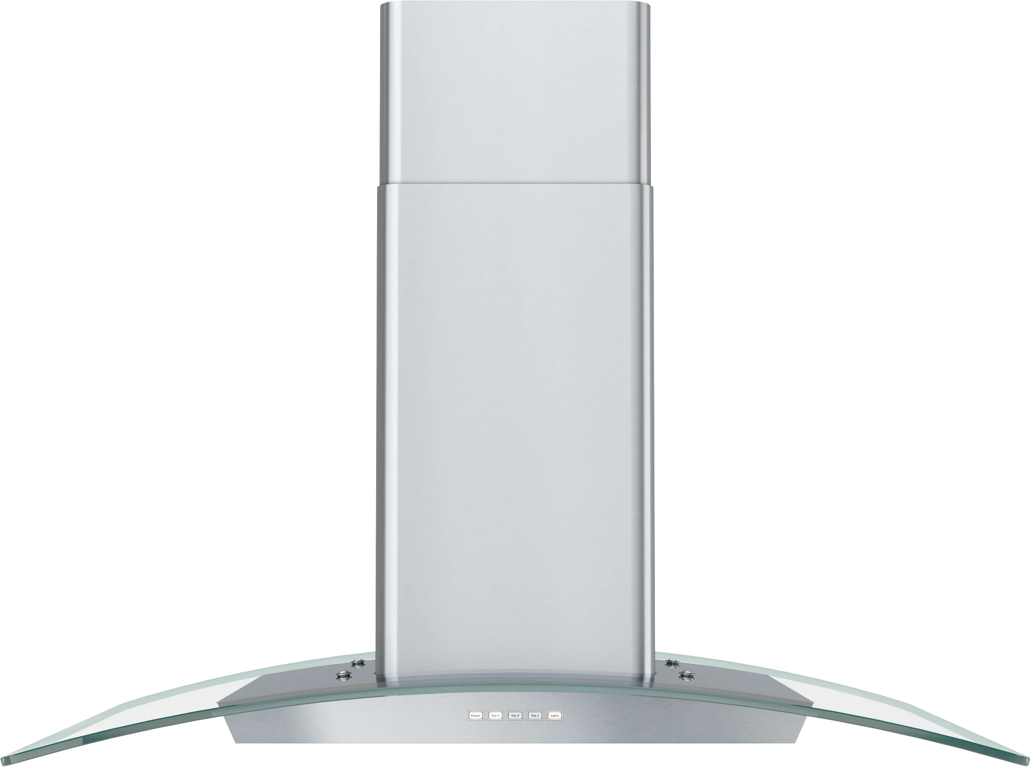 Official Curved Glass Chimney Wall 36 600 CFM ACT Casual