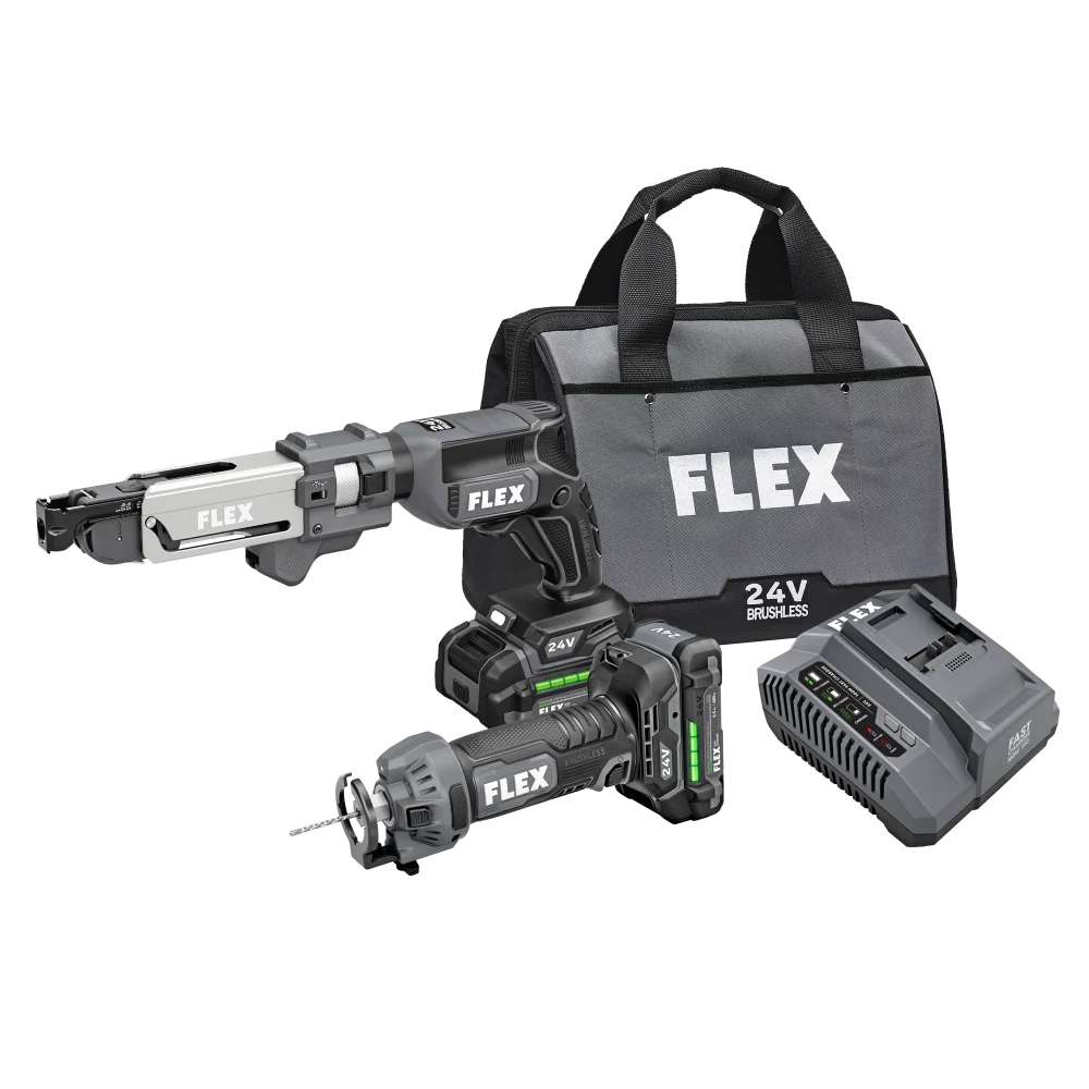 Natural FLEX Drywall Screw Gun w Magazine Attachment Cut Out Tool Kit Sustainable