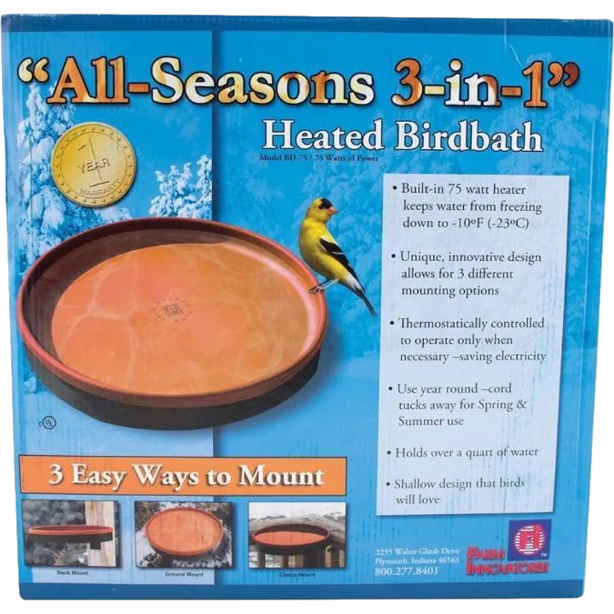 Powerful Farm Innovators All-Seasons Heated Birdbath Quality
