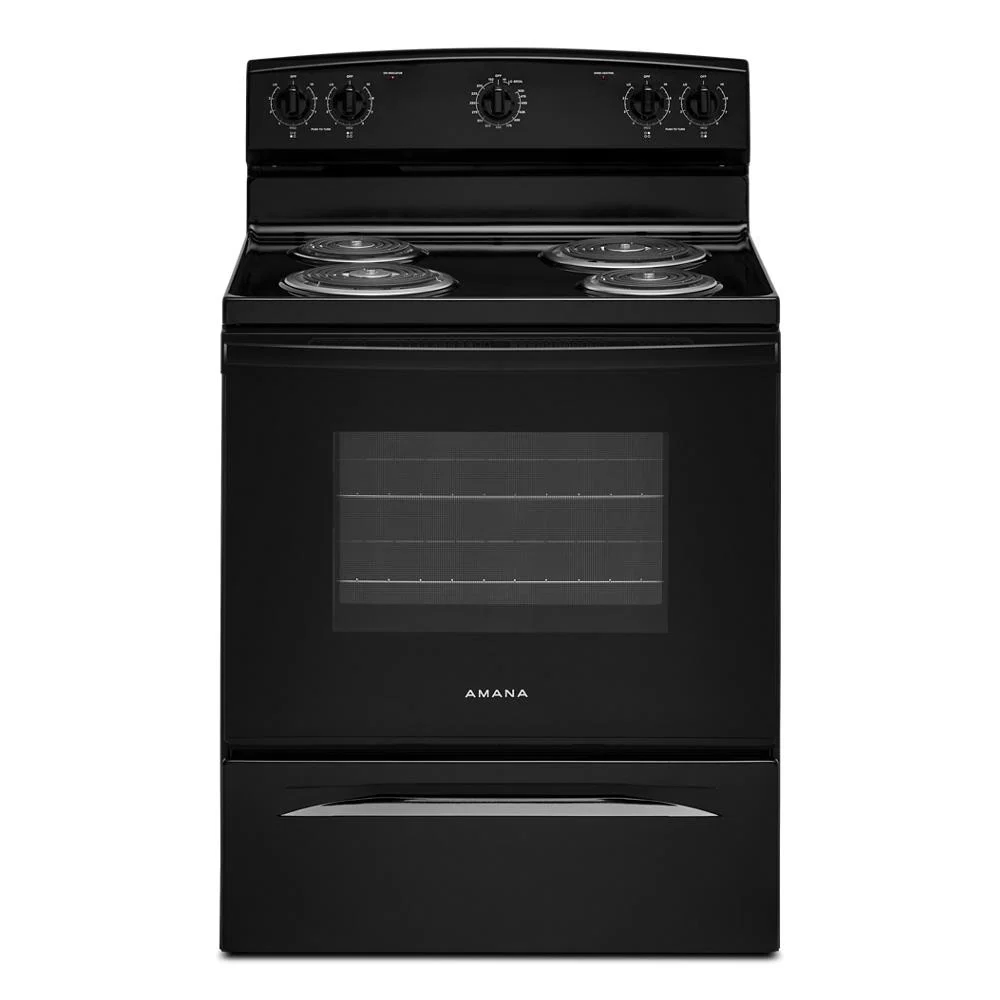 Durable Amana® 30-Inch Electric Range with Extra-Large Oven Window Smart