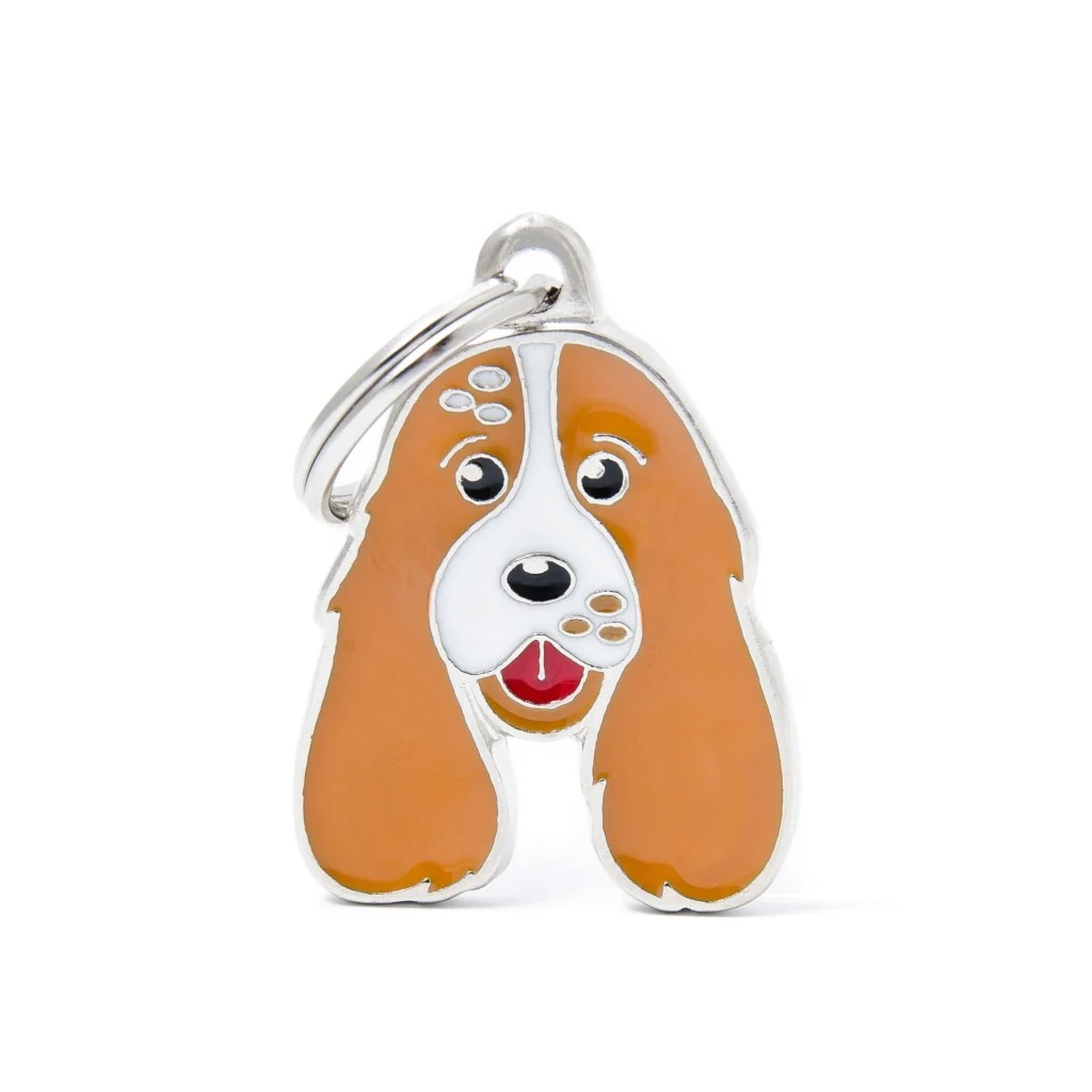 Carefully Designed MyFamily Friends White and Orange Cocker Pet Tag Functional