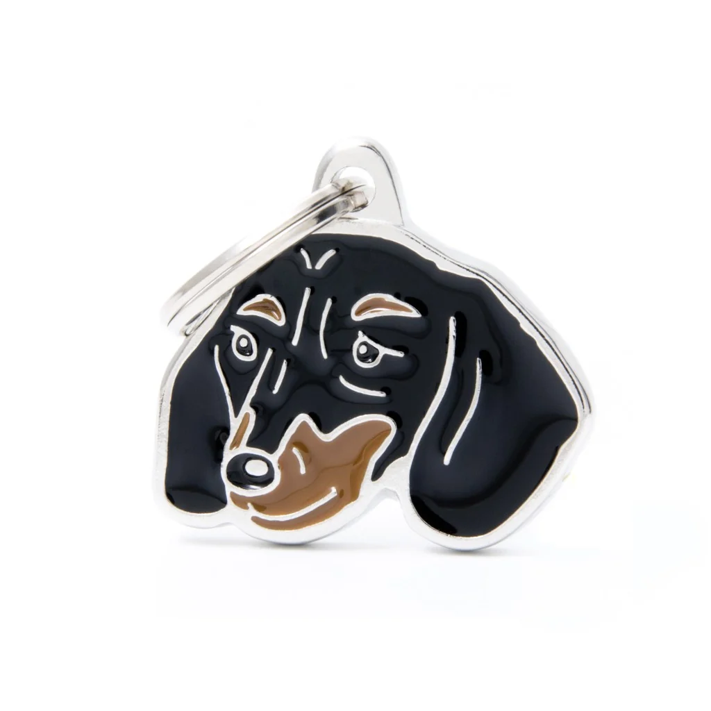 Smart MyFamily Friends Black and Tan Dachshund Pet Tag Effective