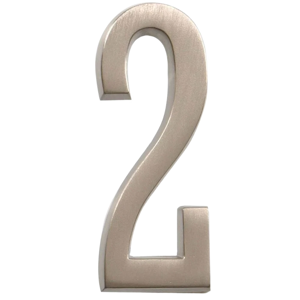 Soft Hillman Distinctions 4-In. Adhesive Nickel House Number 2 Recyclable