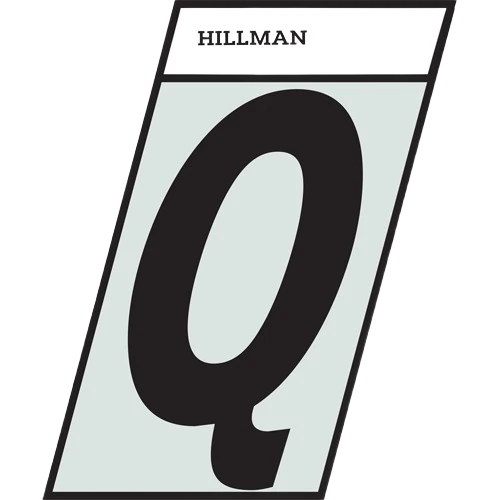 High-End Hillman 1-1 2 in. Black Silver Reflective Mylar Angle Cut Sticker Letter Q Durable