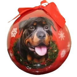 Original E S Pets Rottweiler Christmas Ball Ornament Powerful