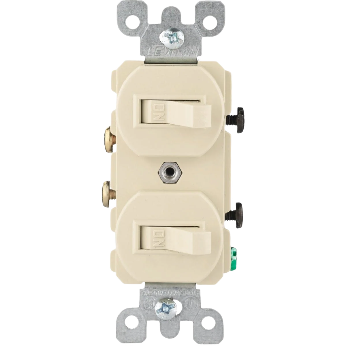 High-End Leviton 1-Pole Ivory 15A Quiet Duplex Switch Lightweight