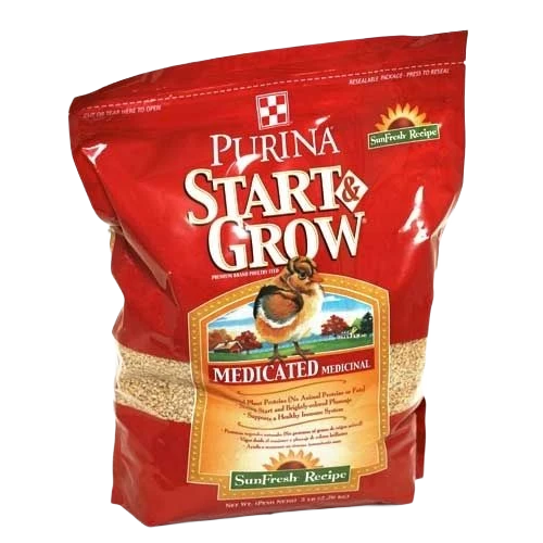 Smooth Purina Start Grow Sunflower Recipe Medicated Poultry Feed 5 lb. Efficient