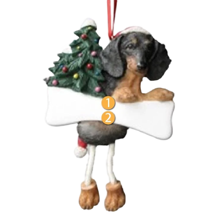 Sustainable E S Pets Personalized Black Dachshund Dangling Legs Ornament Reliable