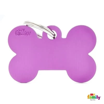 Practical MyFamily Large Purple Bone ID Tag Optimized