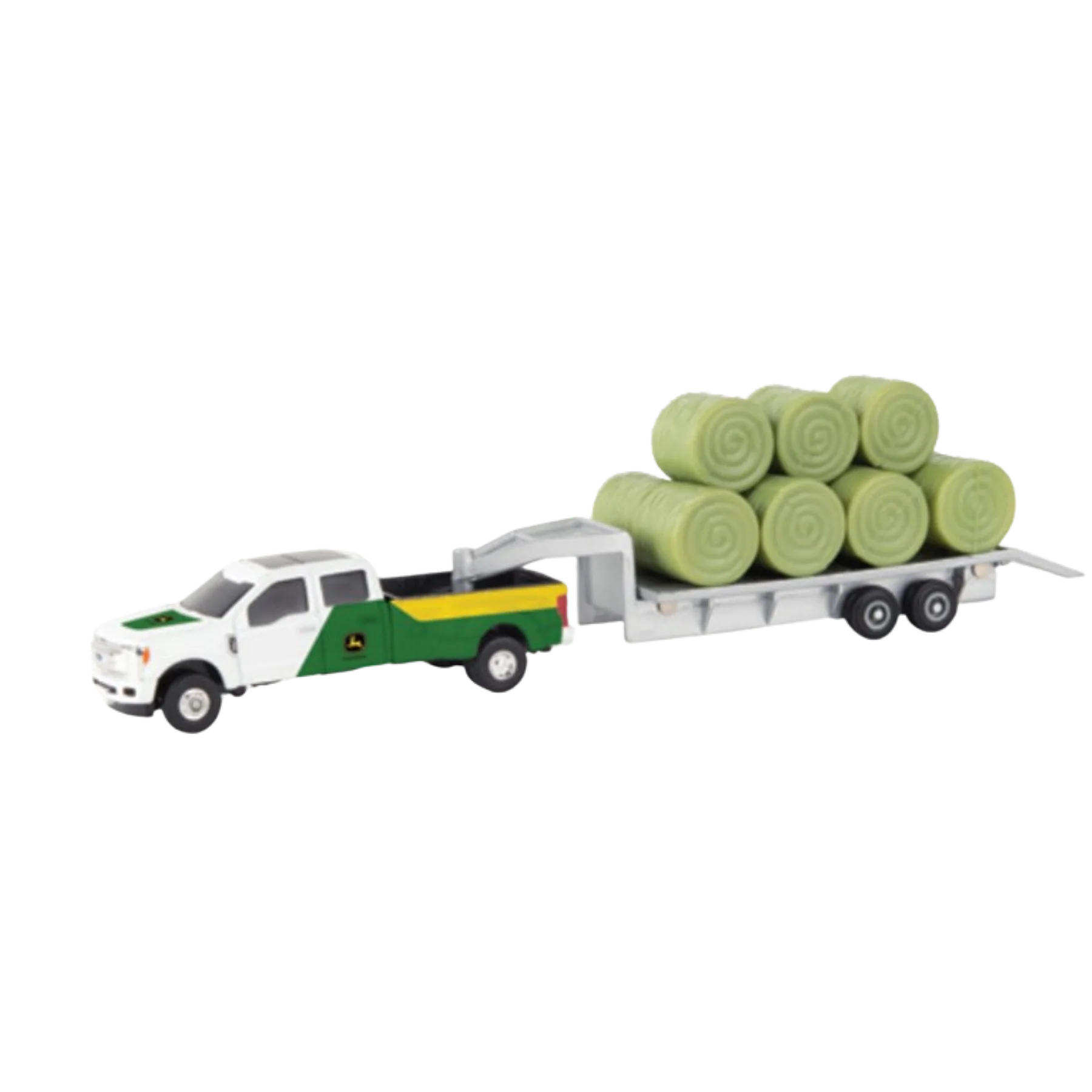 Excellent ERTL 1 64 John Deere Pickup And Trailer Round Bales Top-Quality