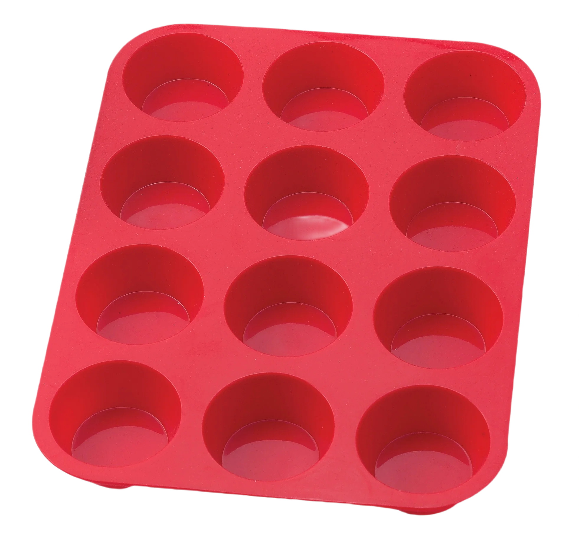Stylish Mrs. Anderson’s Red Silicone 12 Cup Muffin Pan Lightweight