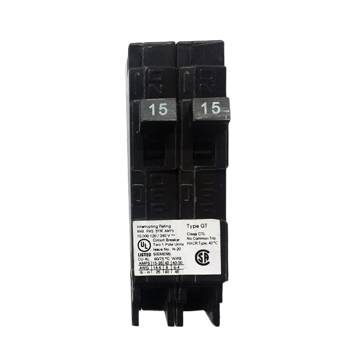 Responsible Siemens Q1515 15 15 Amp Dual Single Pole Plug-In Tandem Circuit Breaker Green