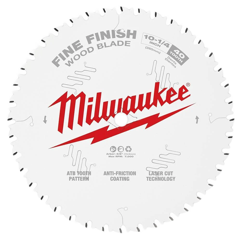 Lightweight Milwaukee 10-1 4 40T Wood-Cutting Circular Saw Blade Reliable