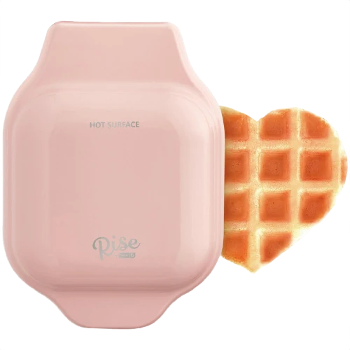 Proven Rise By Dash Pink Mini Heart Waffle Maker 4 in. Elite