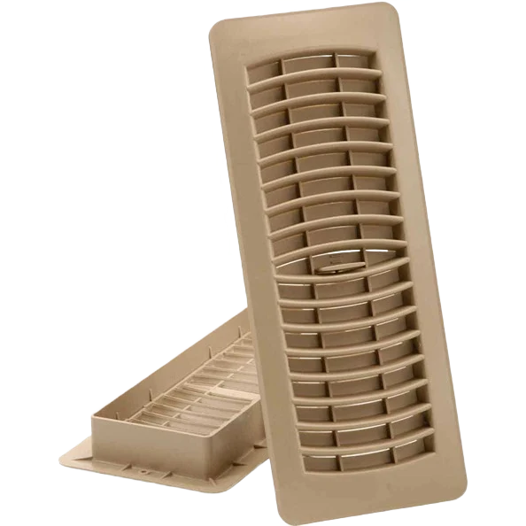 Prestigious Imperial Taupe Plastic Louvered Floor Register 4 In. x 10 In. Safe