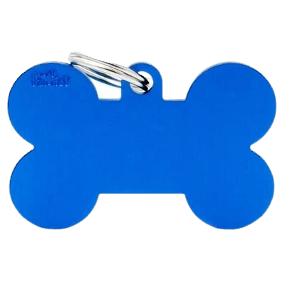 Fashionable MyFamily XL Blue Bone ID Tag Clean
