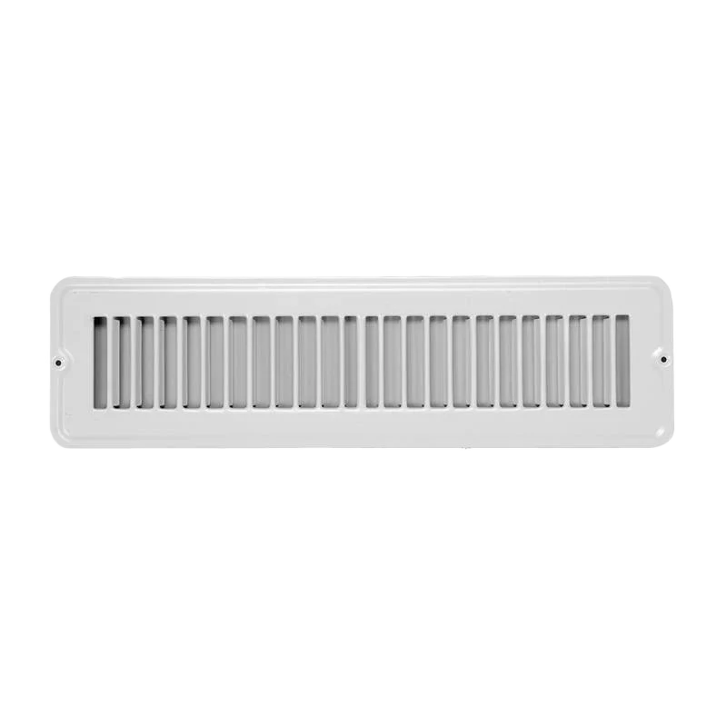 Next-Generation Famous Supply Breeze33 White Toe Space Grille Vent 4 x 12 in. Traditional