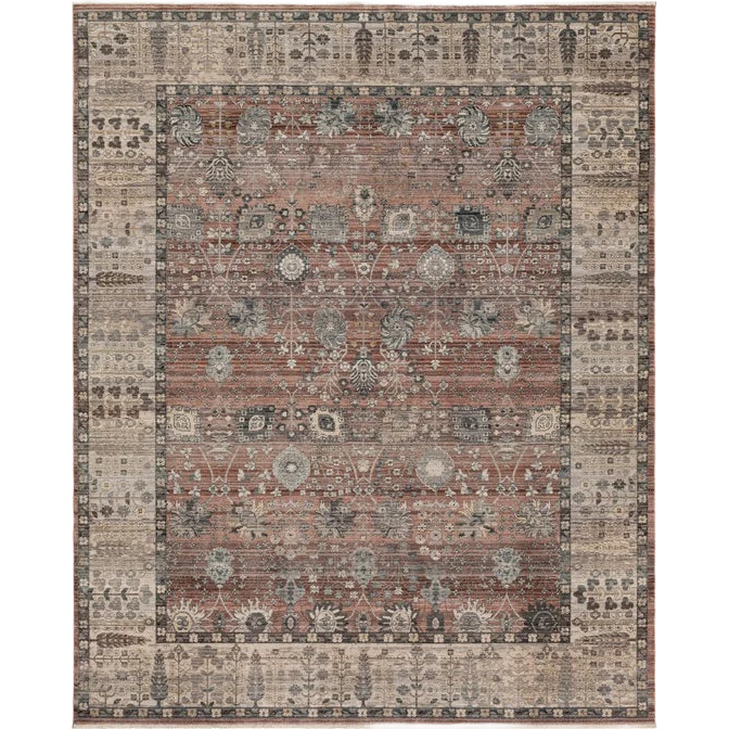 Durable Karastan Echo Tesorino Pudra Rug 5′ x 7’10 Contemporary