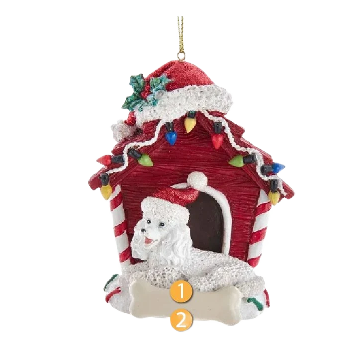 Minimalist Kurt S. Adler Personalized Poodle with Dog House Ornament Environmentally Friendly