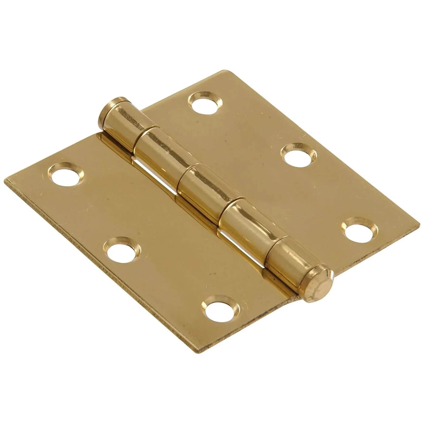 Expertly Made Hillman Solid Brass Residential Door Hinge with Square Corner 3 in. Official