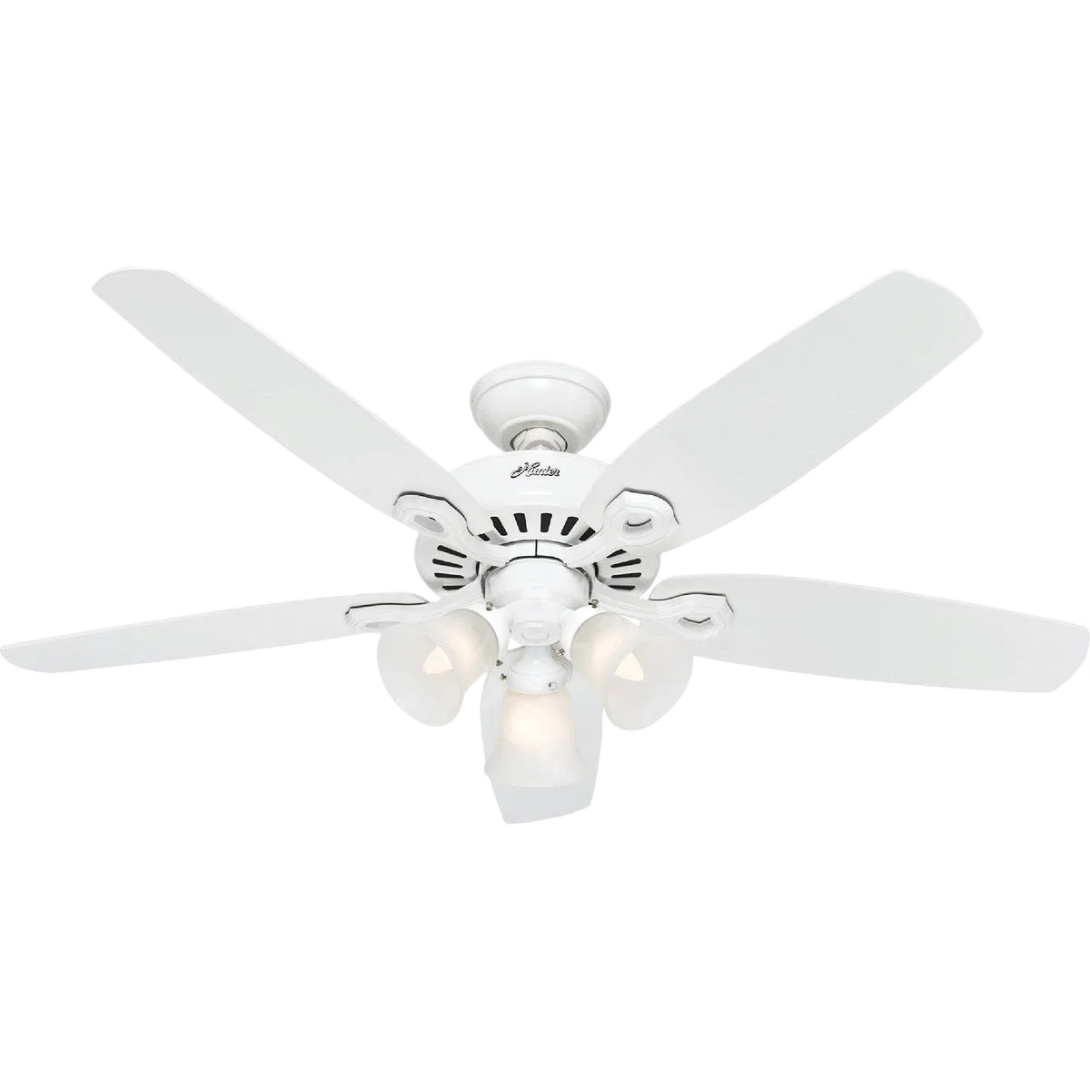 Trusted Hunter Builder Plus White Ceiling Fan with Light Kit 52 in. Certified