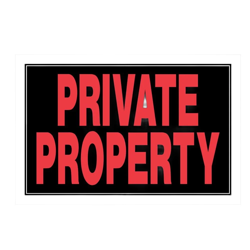 Comfortable Hillman Black Red Private Property Sign 8 x 12 in. First-Class