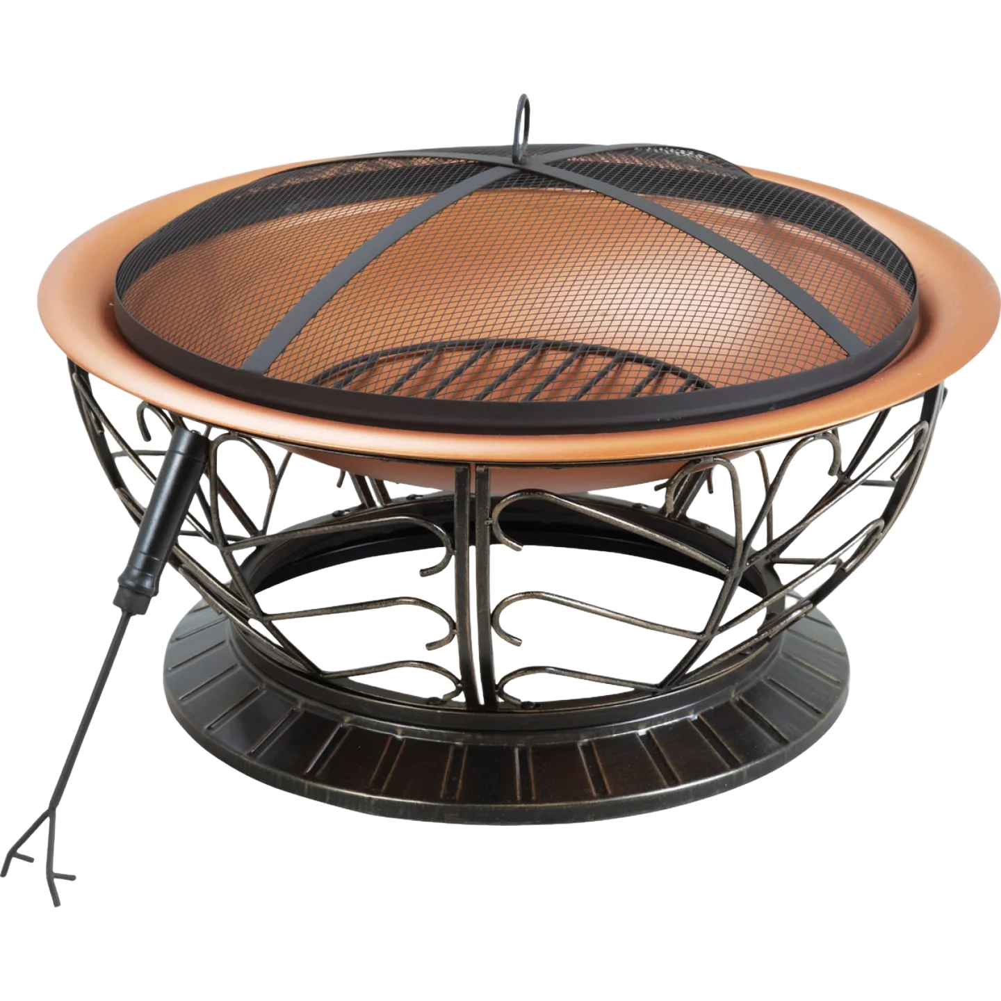 Selected Outdoor Expressions Coppertone Round Steel Fire Pit 30 in. Clean