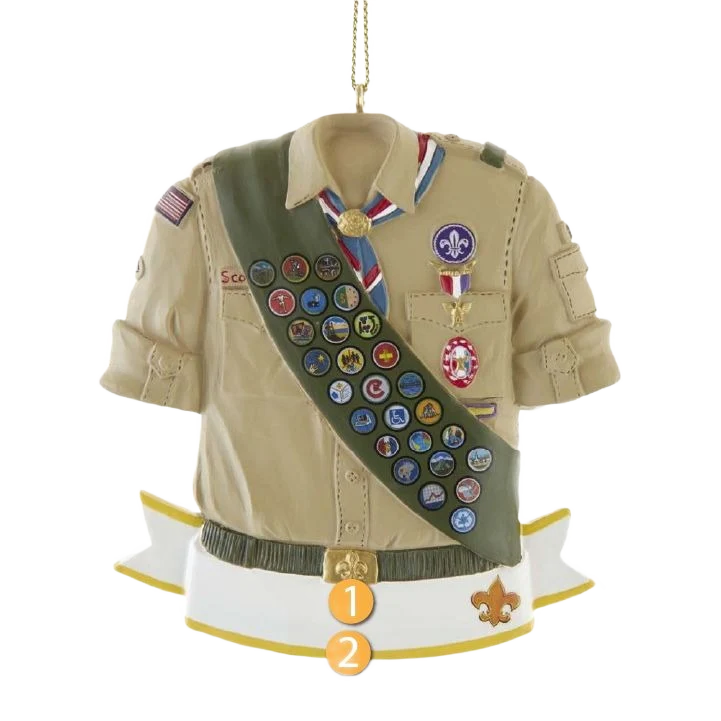 Natural Kurt S. Adler Personalized Eagle Scout Shirt Ornament High-End