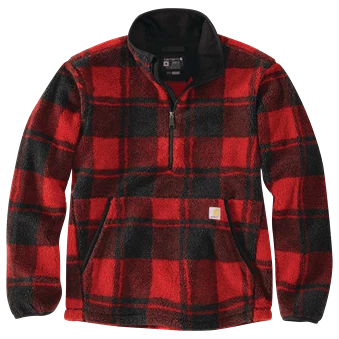 Breathable Carhartt Men’s 2XL Crabapple Black Loose Fit Fleece Quarter Zip Pullover Consistent