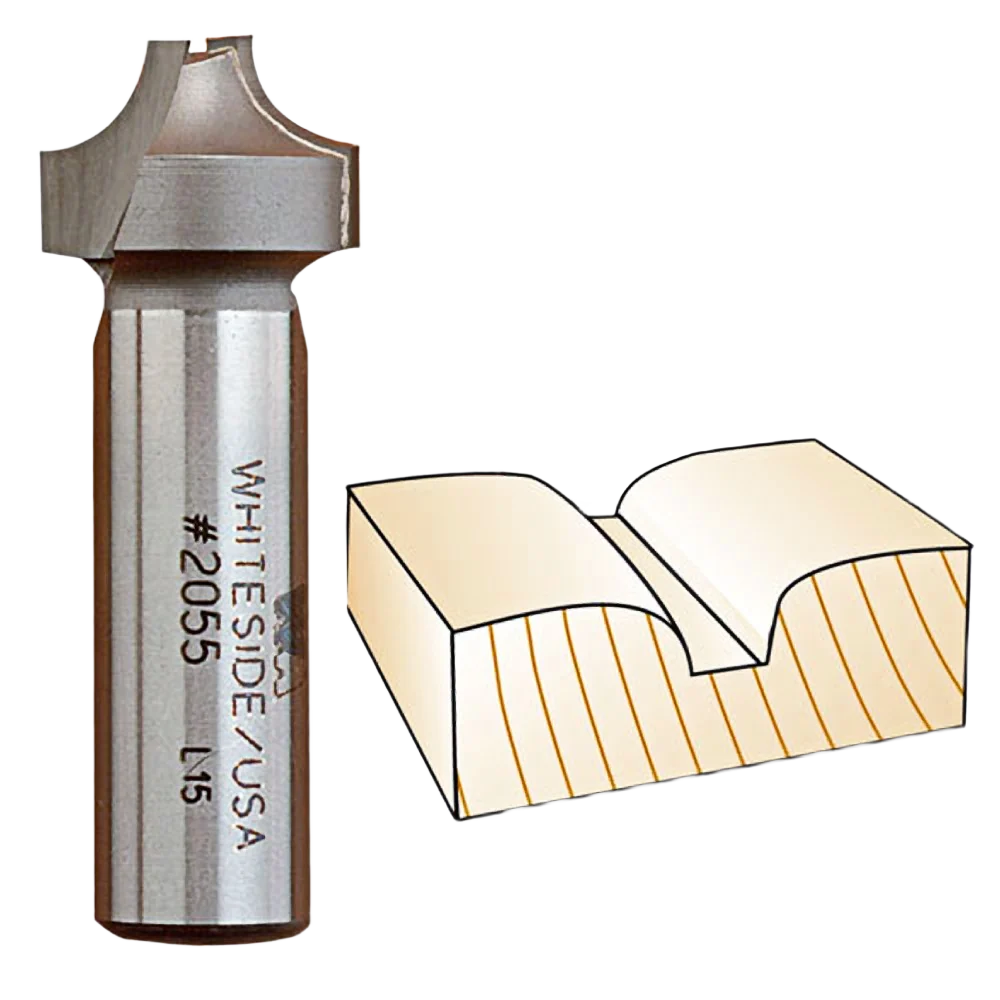 Enhanced Whiteside Plunge Roundover w Plunge Point Bit 1 2 in. SH x 1 4 in. R Classic