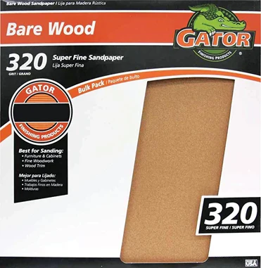 Contemporary Gator 9 x 11 320-Grit Extra Fine Sandpaper Single Sheet Eco-Friendly