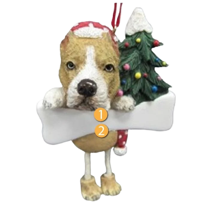 Sustainable E S Pets Personalized Pit Bull Dangling Legs Ornament Eco-Friendly