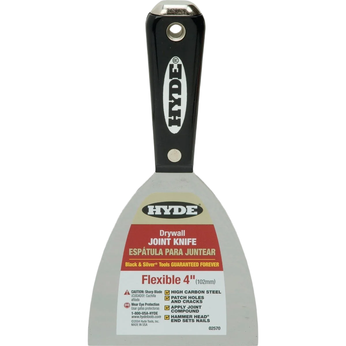 Genuine Hyde Black Silver Professional Flexible Hammer Head Joint Knife 4 in. Relaxed