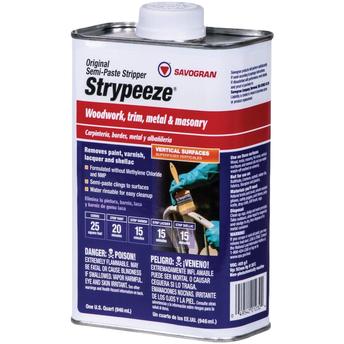 Convenient Savogran Strypeeze Methylene Chloride Paint Varnish Stripper 1 Quart Crafted