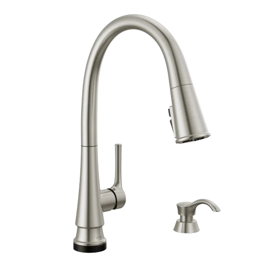 First-Class Delta Corwin Stainless Single Handle Pull Down Faucet Organic