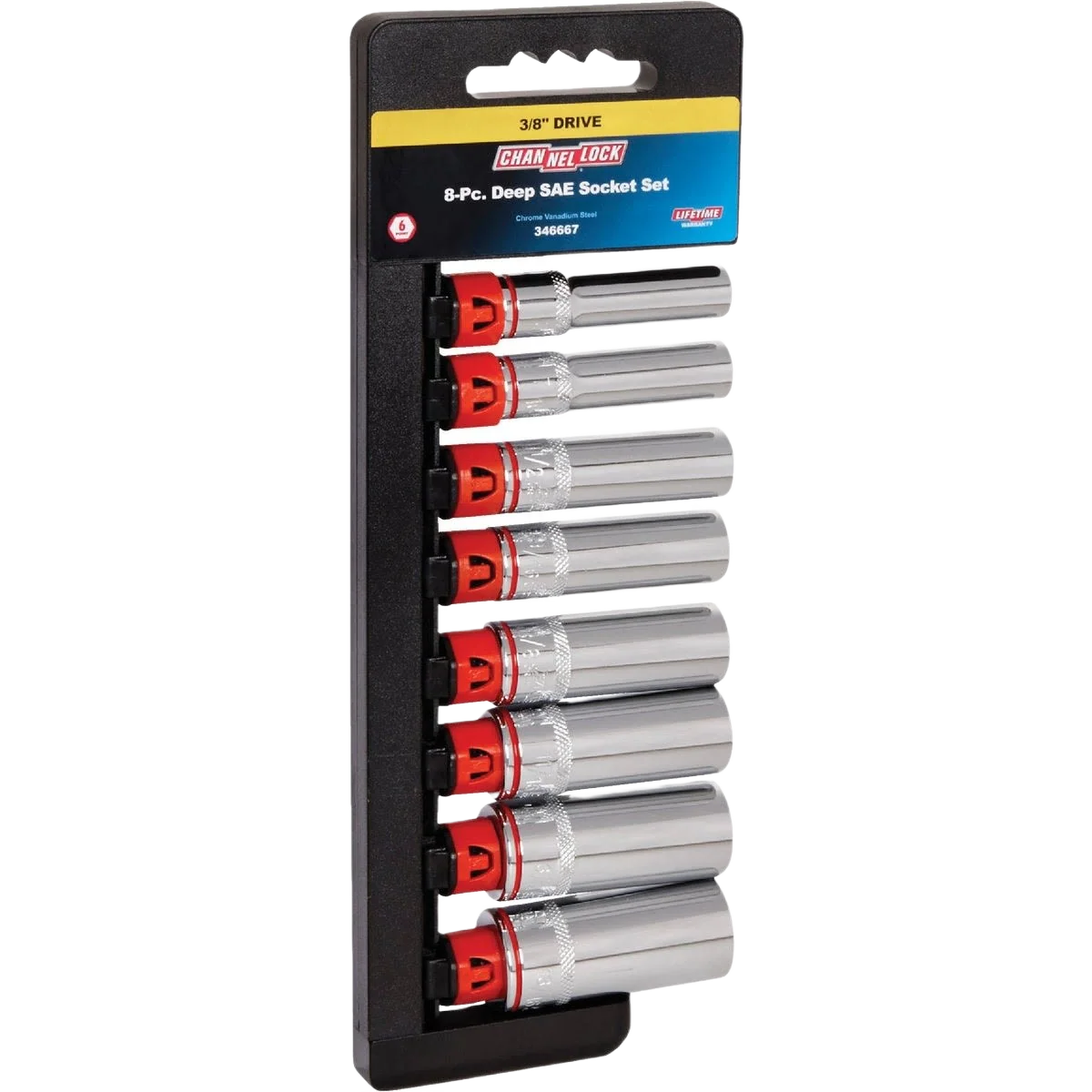 Sophisticated Channellock 3 8 in. Drive 6-Point Deep Standard Socket Set 8-Piece Environmentally Friendly