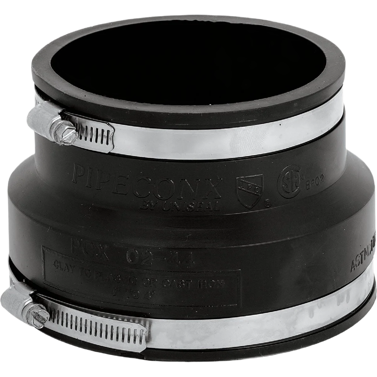 Exclusive Fernco Clay to Cast Iron or Plastic Flexible PVC Coupling 6 In. x 4 In. Environmentally Friendly