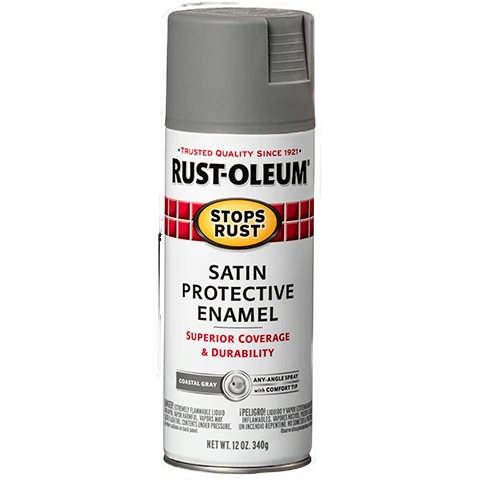 Refined Rust-Oleum Classic Coastal Gray Satin Spray Paint 12 oz. Breathable