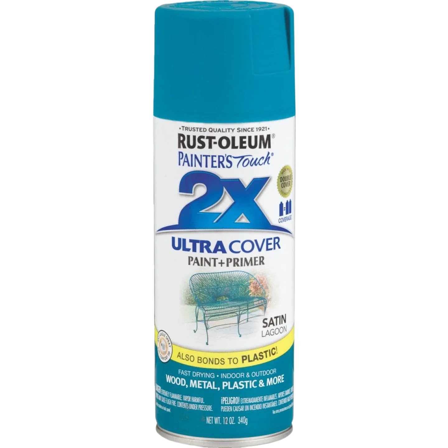 Classic Rust-Oleum Painters’ Touch 2X Lagoon Satin Spray Paint Primer 12 oz. High-Performance