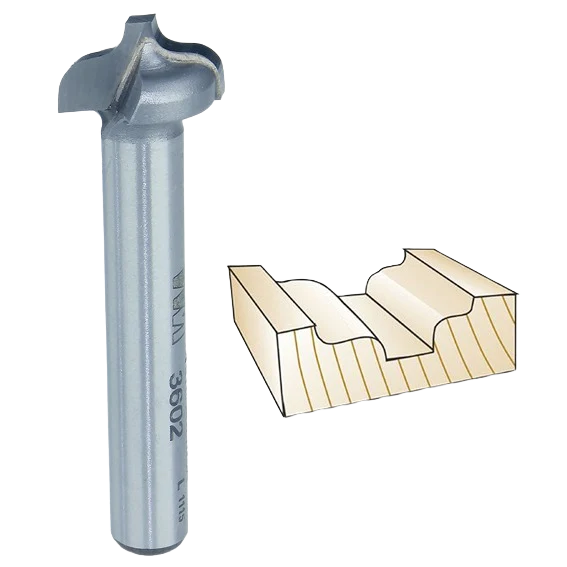 Elegant Whiteside Plunge Ogee Bit 1 4 in. SH x 3 32 in. R Authentic