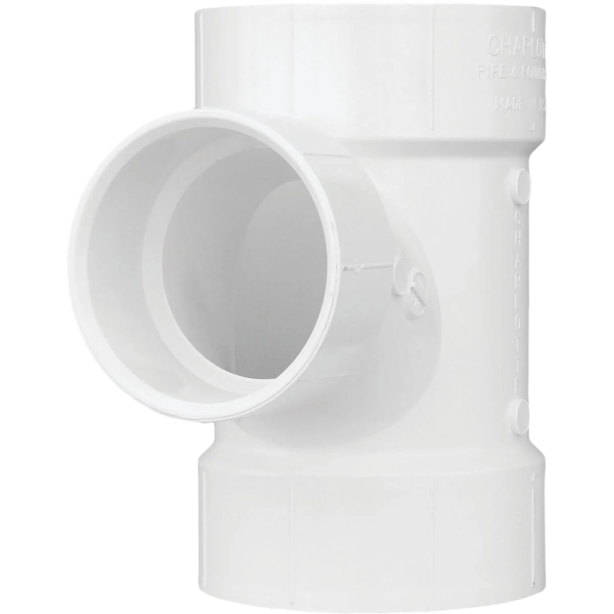 Environmentally Friendly Charlotte Pipe Reducing Sanitary PVC Tee 4 In. x 3 In. Fine
