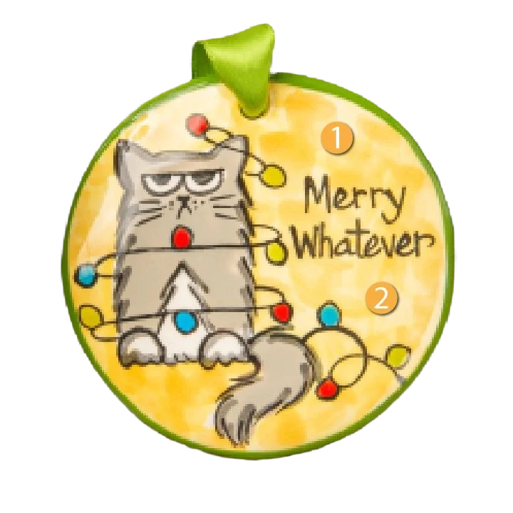 High-Performance Nola Watkins Collection Personalized Merry Whatever Ornament Detailed