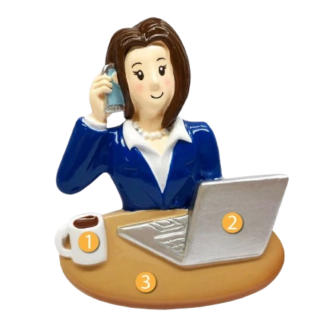 Exclusive PolarX Personalized Businesswoman Ornament Comfortable