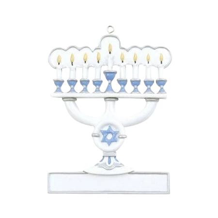 Reusable Rudolph Me Personalized Blue Menorah Ornament Consistent