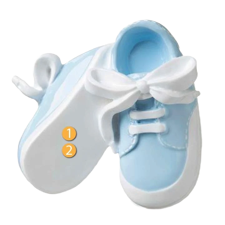 Stylish PolarX Personalized Baby Booties Blue Ornament Genuine