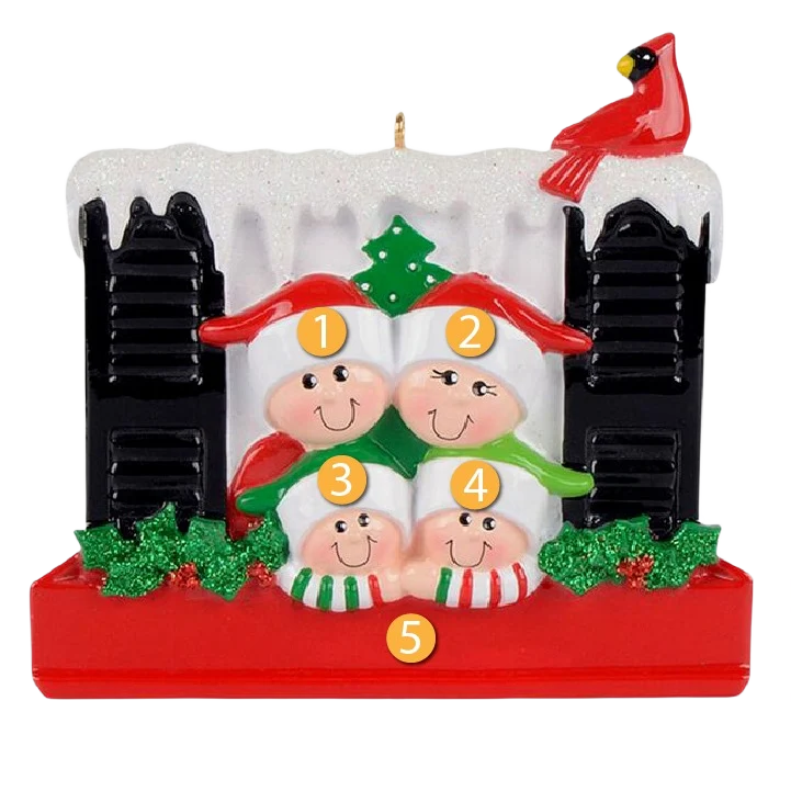 Effective Rudolph Me Personalized Family of 4 in Window Ornament World-Class