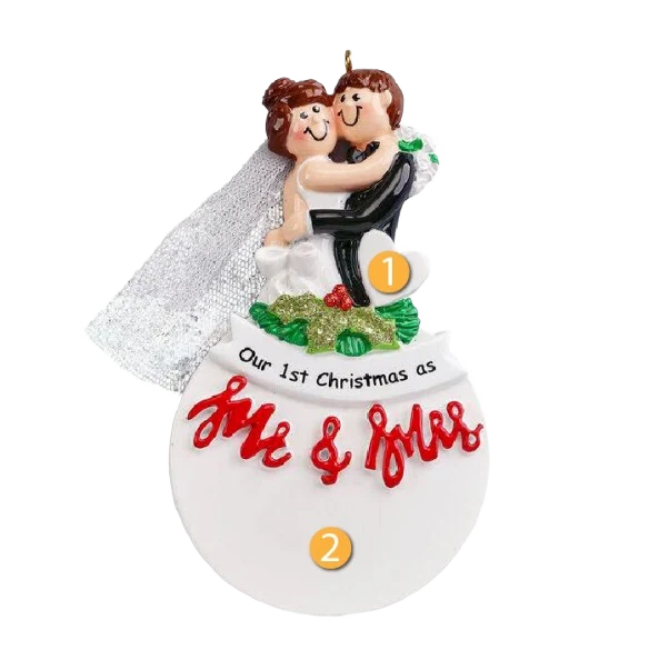 High-End Rudolph Me Personalized Mr. Mrs. Ornament Smooth