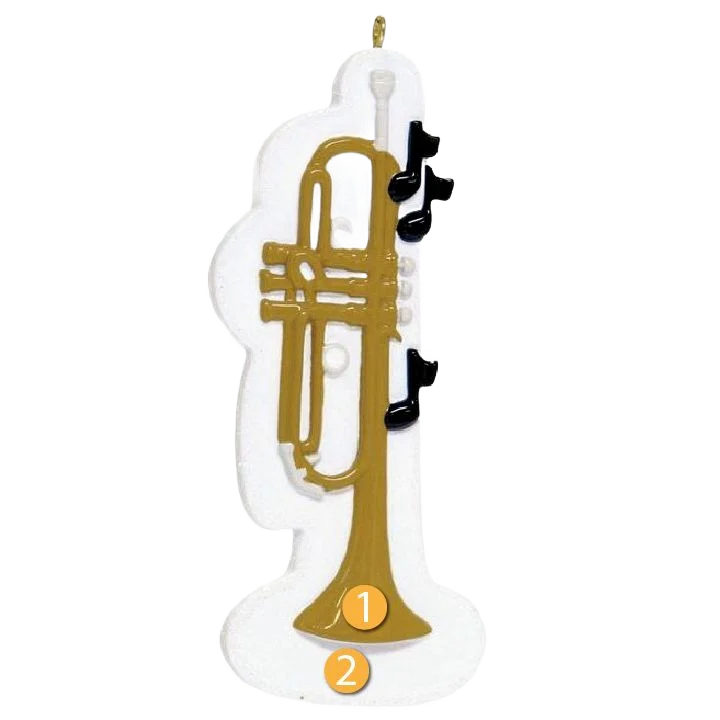 Elegant Rudolph Me Personalized Trumpet Ornament Fine Crafted