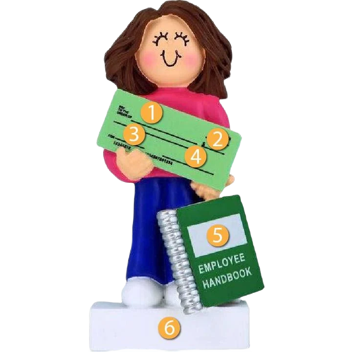 Responsible Ornament Central Personalized Brunette Female First New Job Ornament Long-Lasting