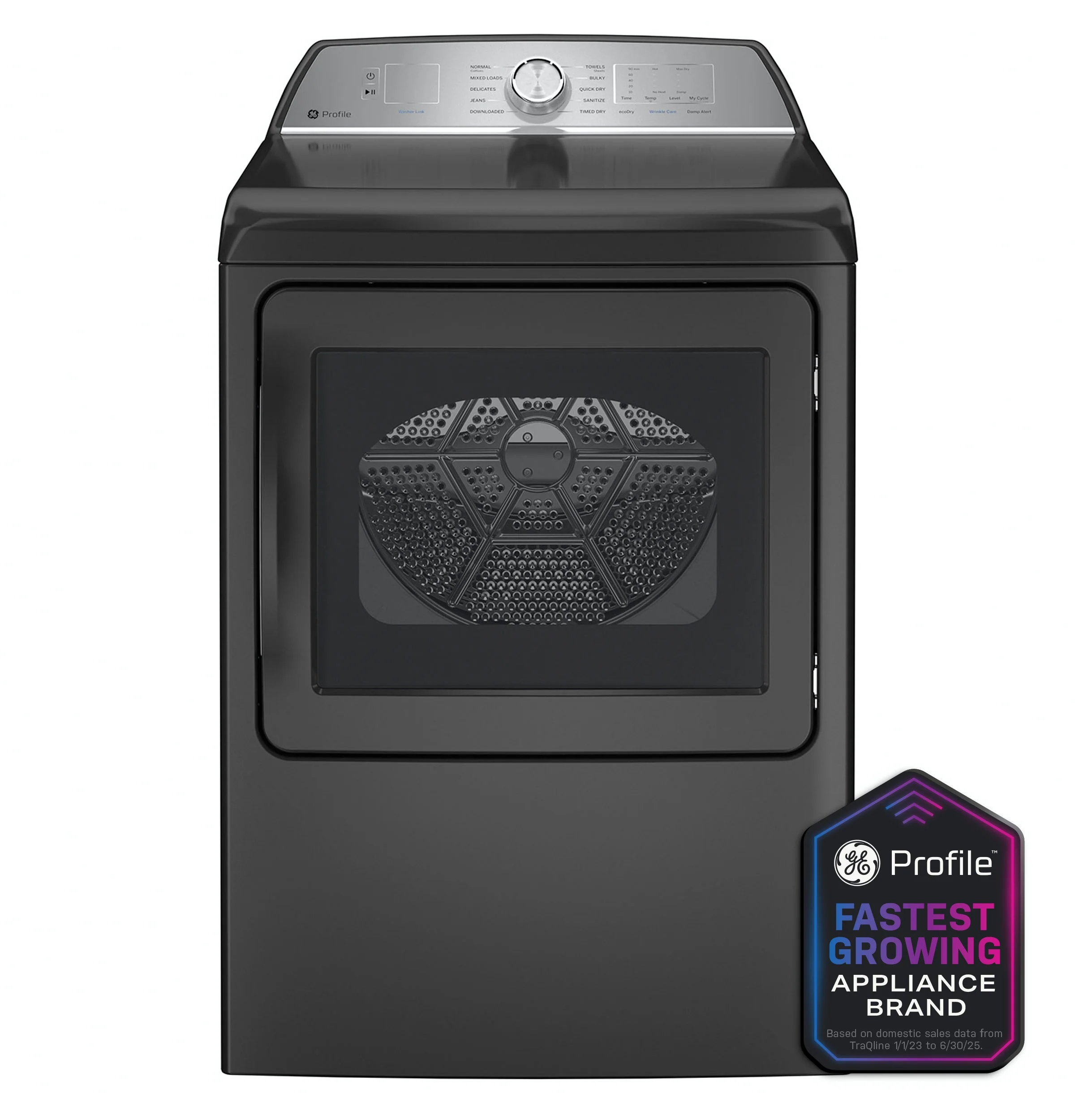 Genuine GE Profile™ ENERGY STAR® 7.4 cu. ft. Capacity aluminized alloy drum Electric Dryer with Sanitize Cycle and Sensor Dry Eco-Friendly